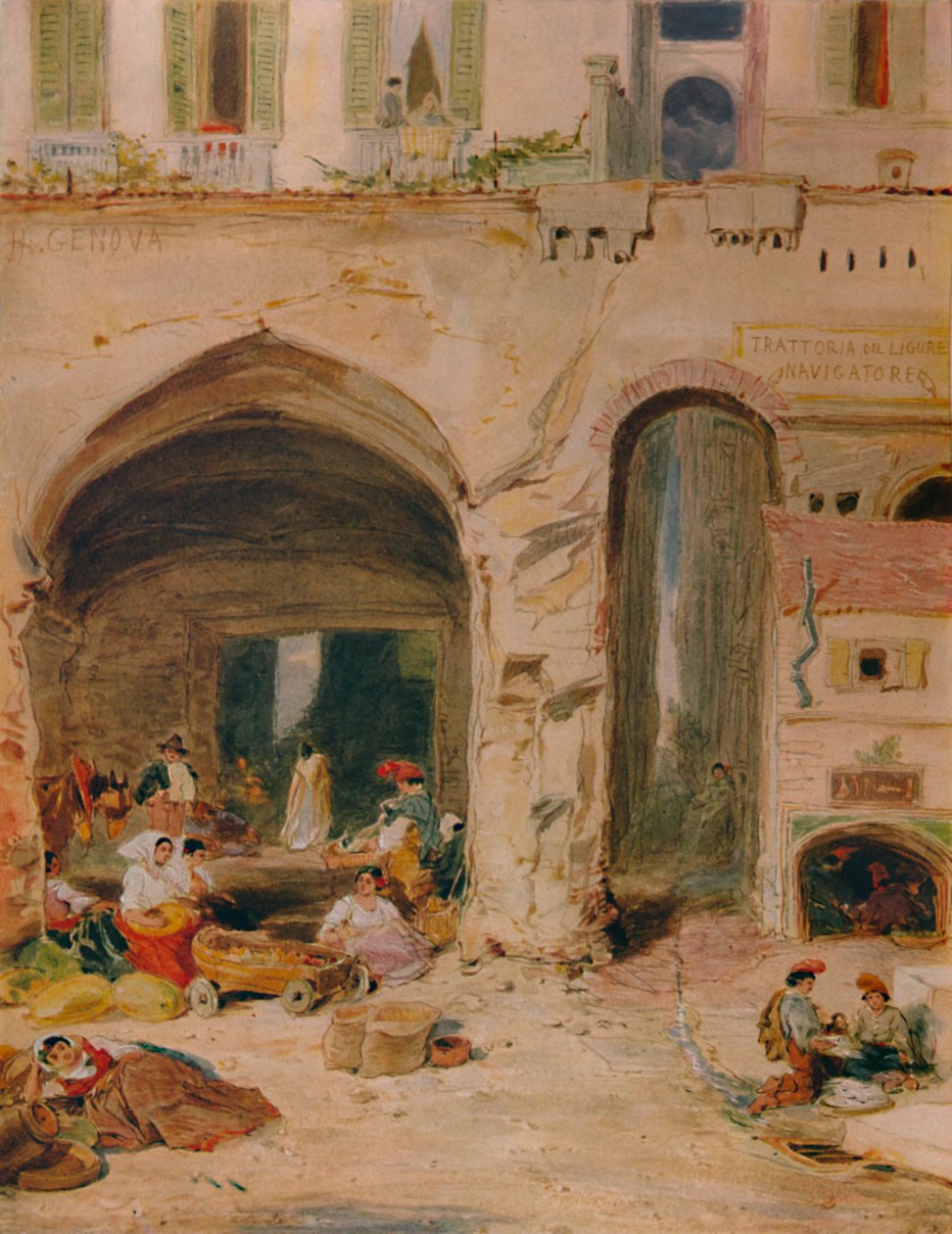 En gårdhave i Genova, c1850, 1935 af James Holland