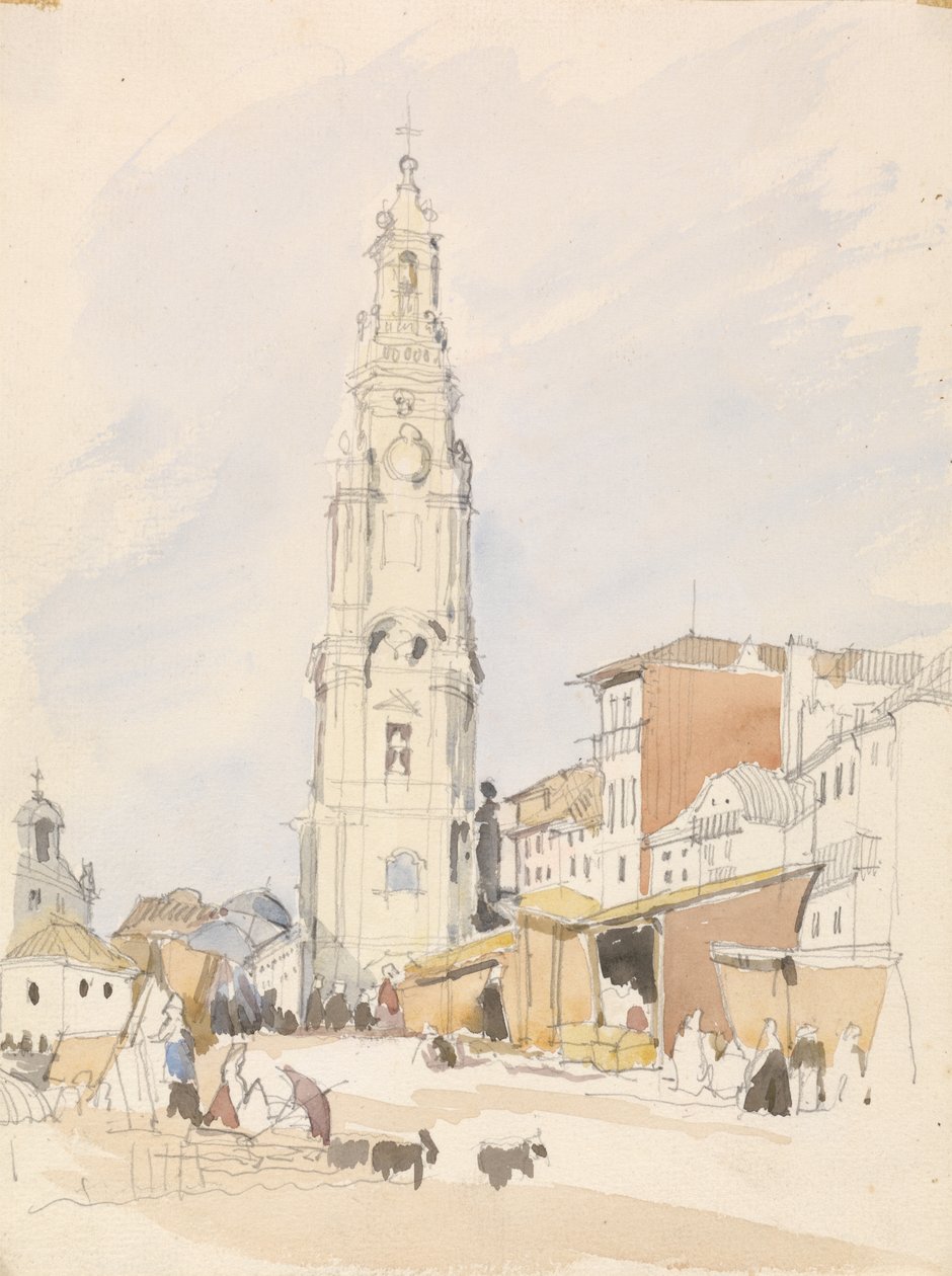 Præstetårnet, Porto (wc over grafit på papir) af James Holland
