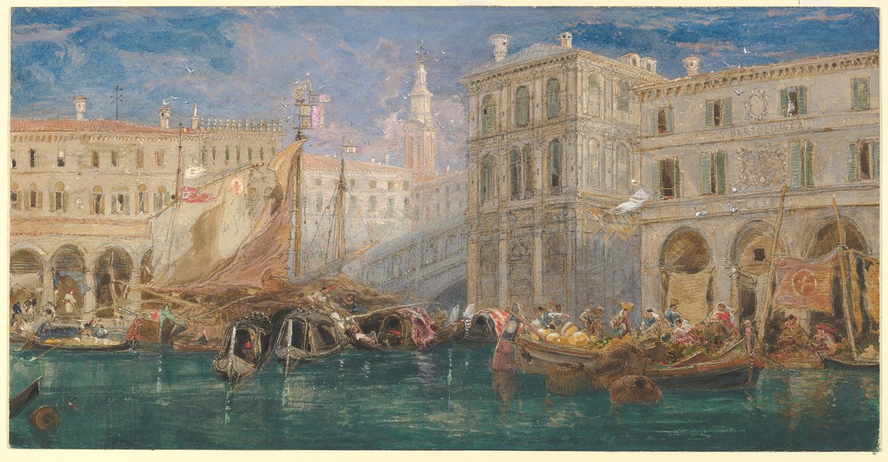 Appelsinmarkedet med Rialtobroen i baggrunden, Venedig af James Holland
