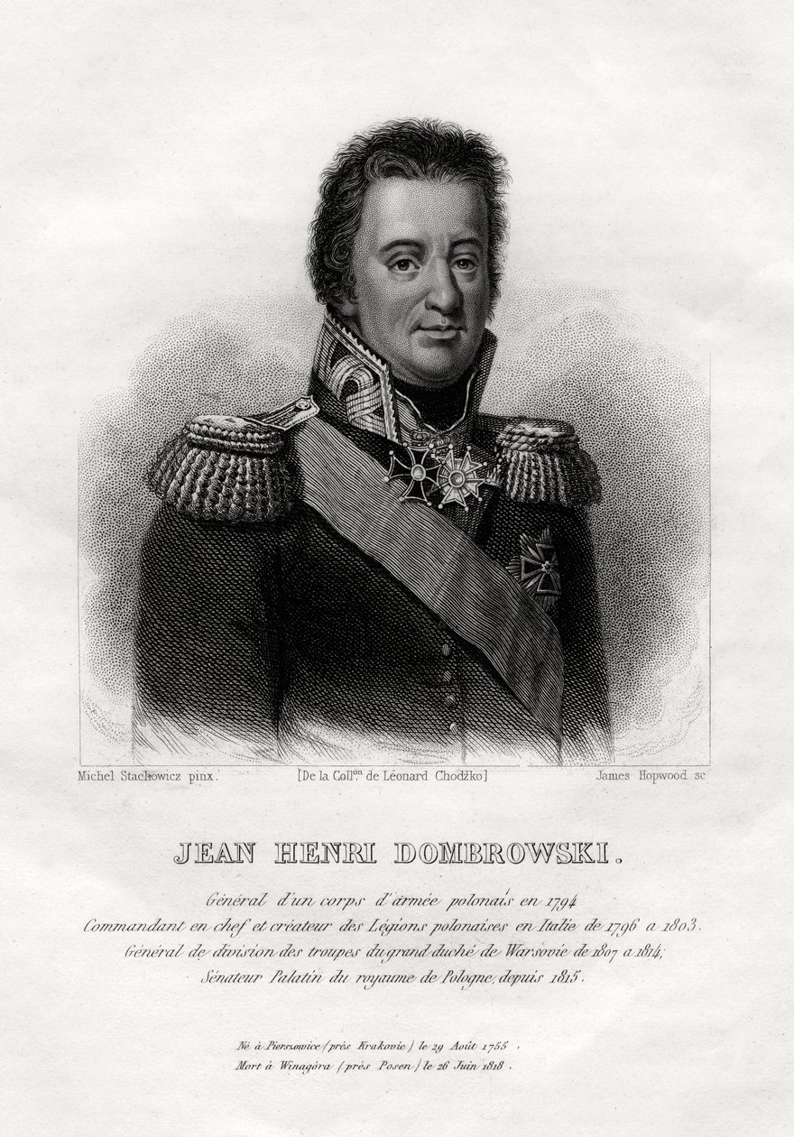 Jean Henri Dombrowski, polsk militærkommandør, 1845 af James Hopwood