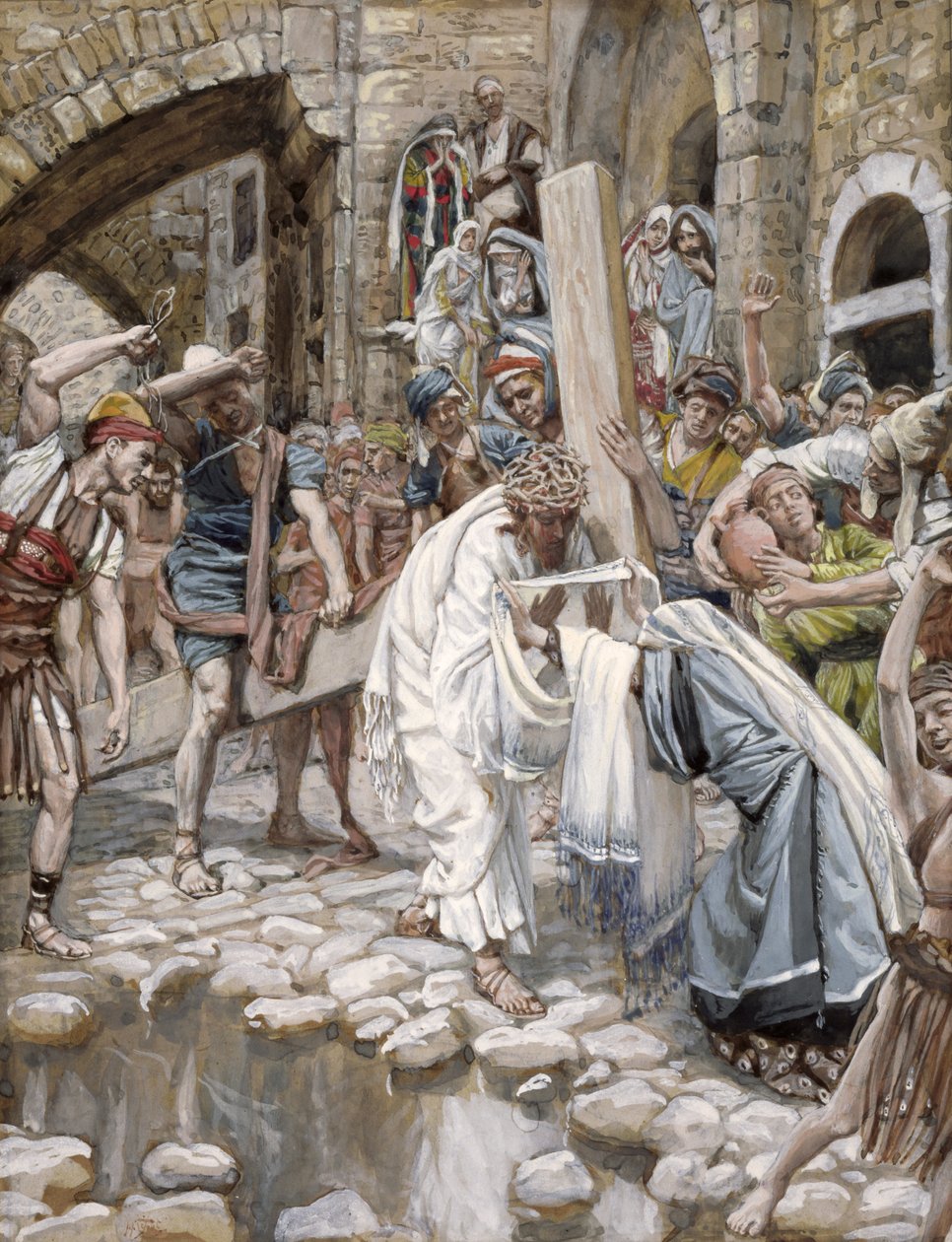 A Holy Woman Wipes the Face of Jesu, illustration til The Life of Christ, ca. 1886-94 (wc & gouache på pap) af James Jacques Joseph Tissot