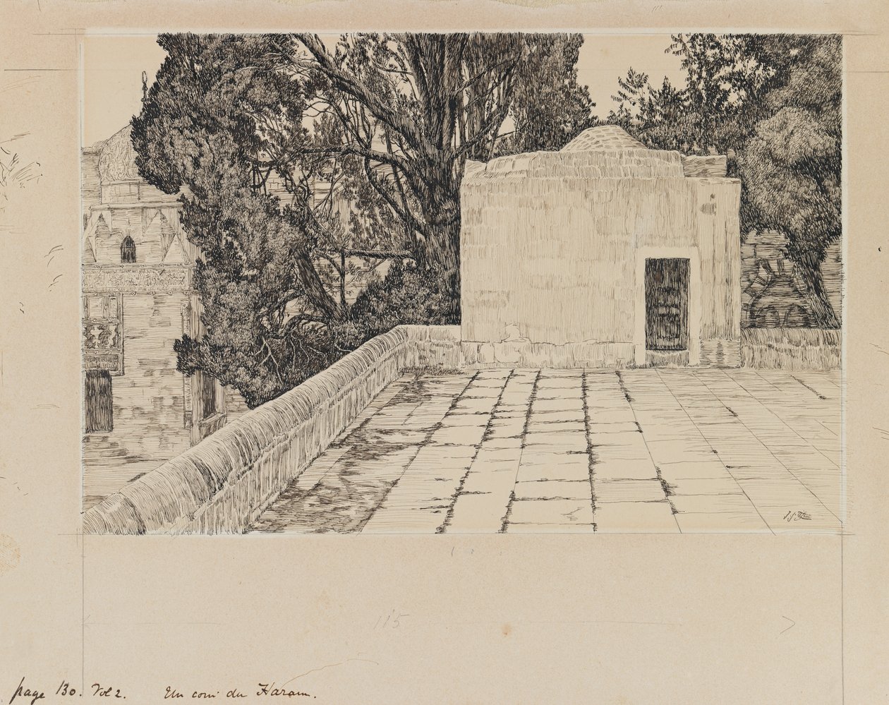 Et hjørne af Haram, illustration fra Vor Herre Jesu Kristi liv (blæk og grafit på pap) af James Jacques Joseph Tissot