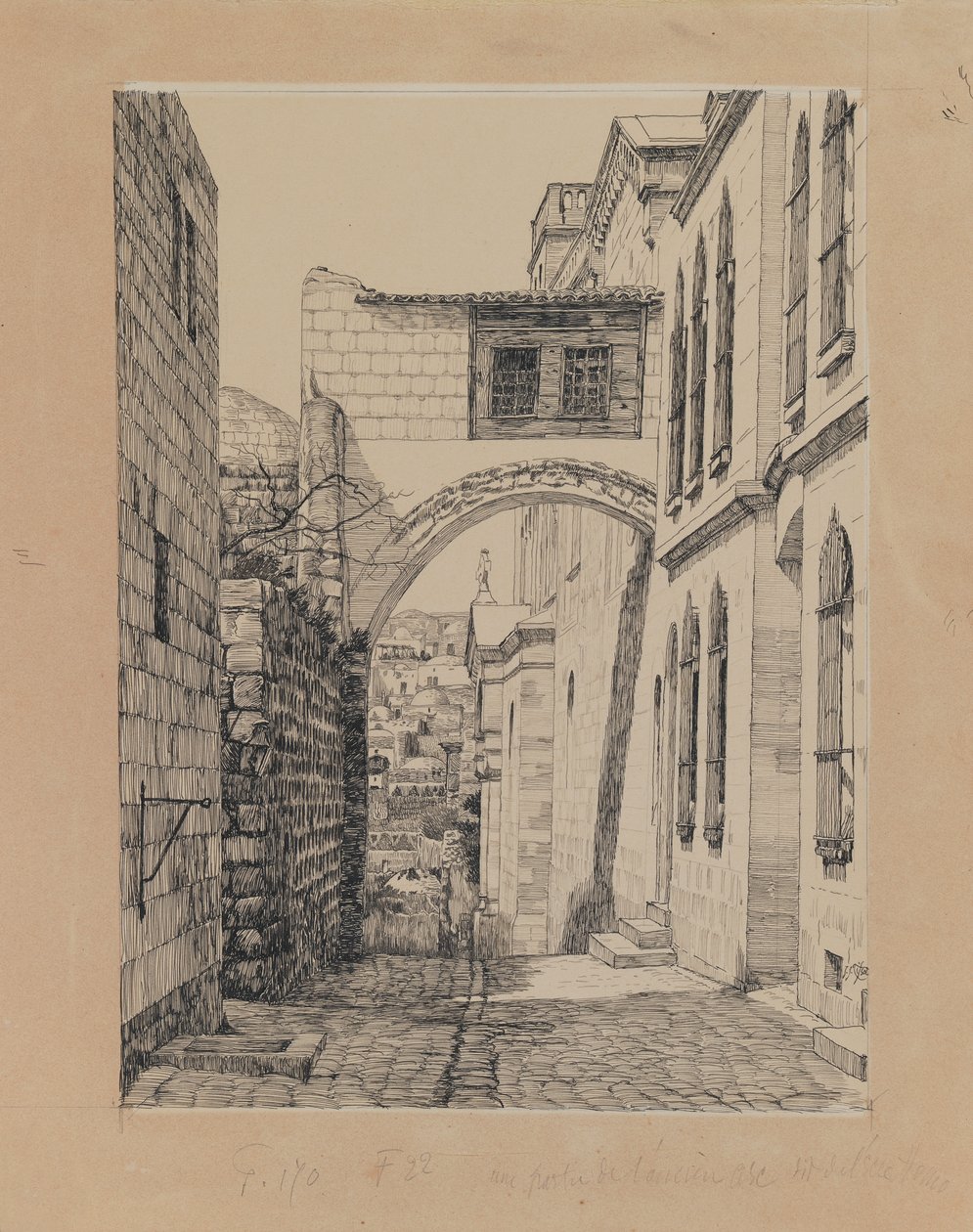 En del af den gamle bue kaldet Ecce Homo, illustration fra Vor Herre Jesu Kristi liv (blæk og grafit på pap) af James Jacques Joseph Tissot