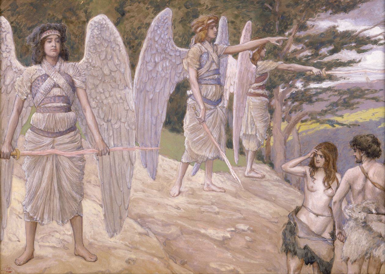 Adam og Eva drevet fra paradis, 1896-1902 af James Jacques Joseph Tissot