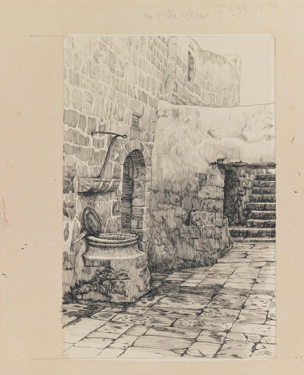 En gammel cisterne, illustration fra Vor Herre Jesu Kristi liv (blæk og grafit på papir) af James Jacques Joseph Tissot