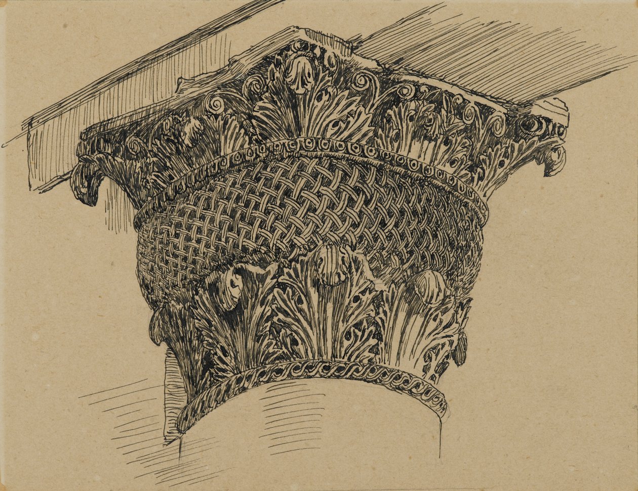 Kapital fra moskeen i El-Aksa, illustration fra Vor Herre Jesu Kristi liv, 1886-94 (pen og blæk på papir monteret om bord) af James Jacques Joseph Tissot