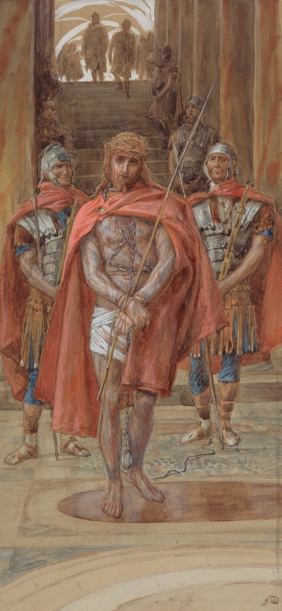 Christ Leaves the Judgment Hall, illustration til The Life of Christ, ca. 1886-94 (wc & gouache på pap) af James Jacques Joseph Tissot