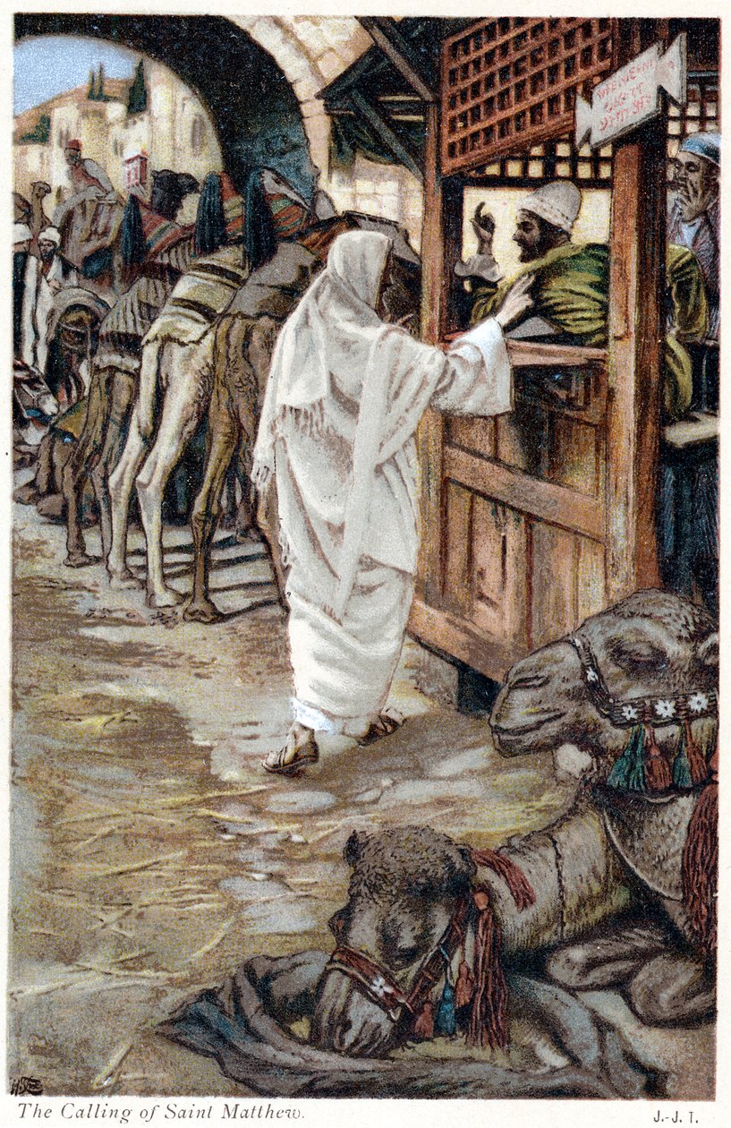 Kristus kalder Matthæus, skatteopkræveren, c1890 af James Jacques Joseph Tissot