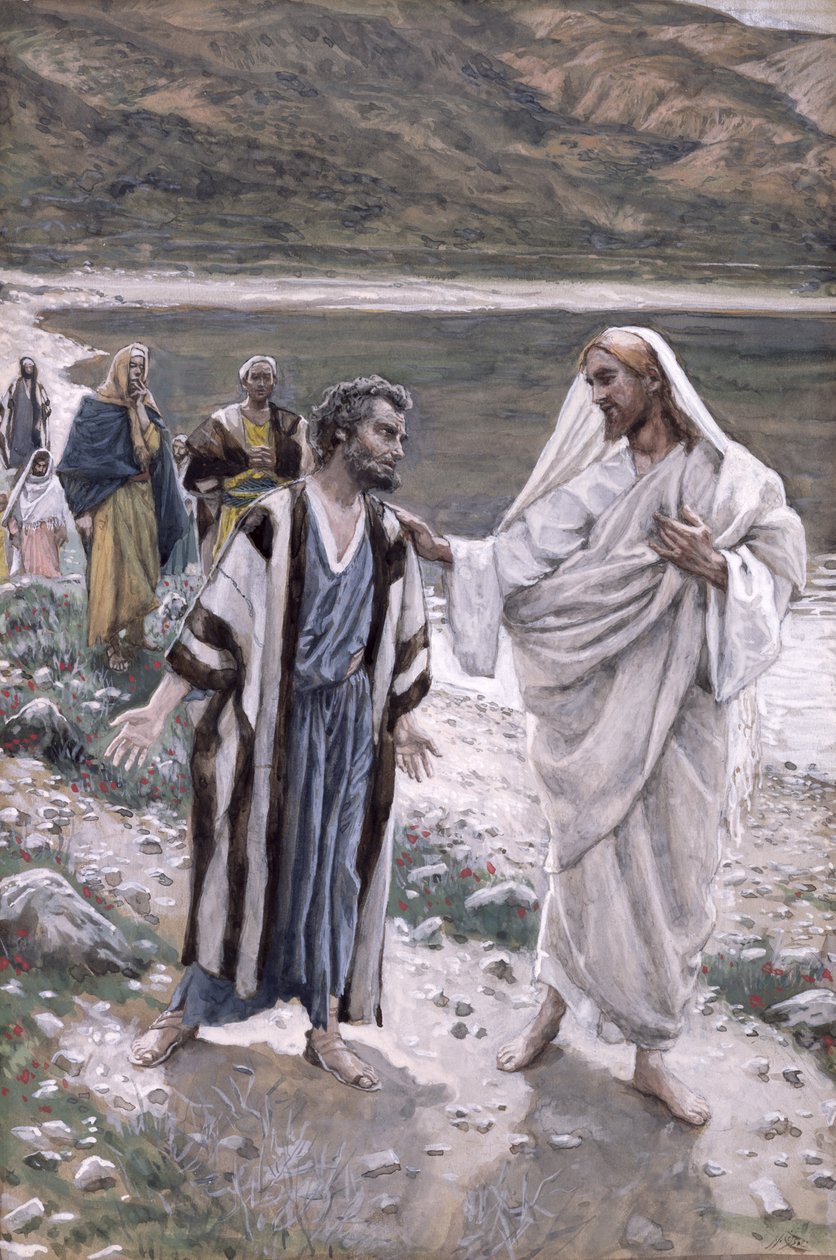 Feed My Lambs, illustration til The Life of Christ, ca. 1884-96 (wc & gouache på pap) af James Jacques Joseph Tissot