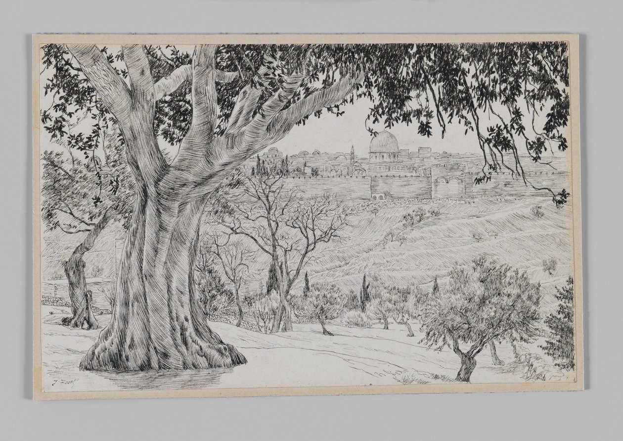 Halvvejs oppe på Oliebjerget, illustration fra Vor Herre Jesu Kristi liv af James Jacques Joseph Tissot
