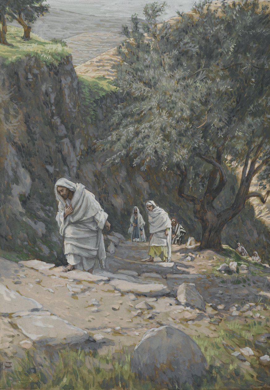 Han gik på vej til Efraim, illustration fra Vor Herre Jesu Kristi liv, 1886-96 (wc over grafit på papir) af James Jacques Joseph Tissot