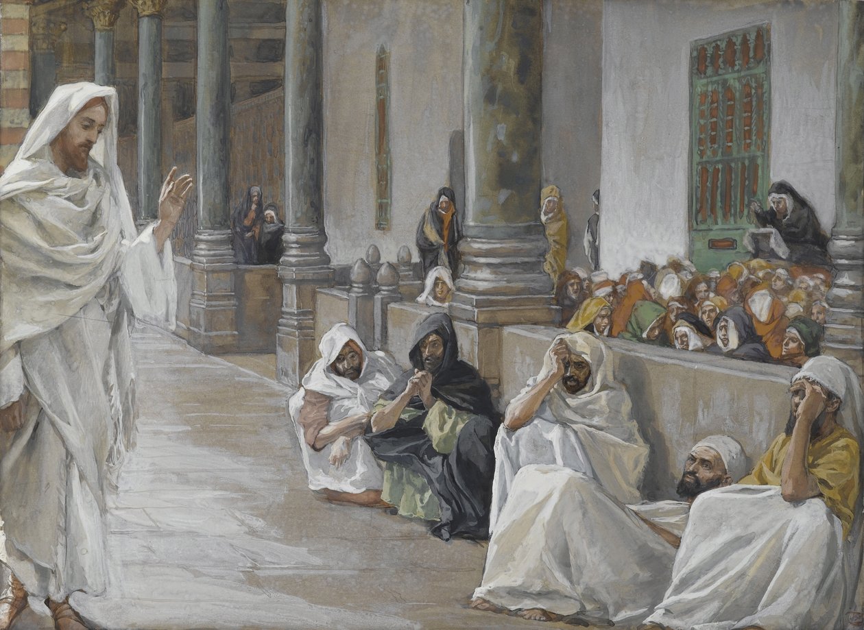 Han, der er Gud, hører Guds ord, illustration fra Vor Herre Jesu Kristi liv, 1886-94 (wc over grafit på papir) af James Jacques Joseph Tissot