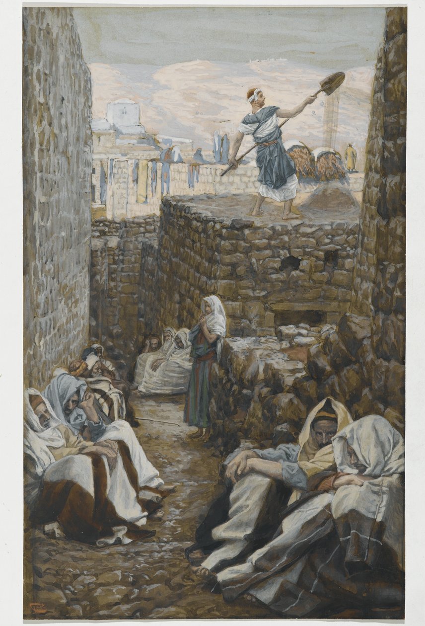 Han der vinder sin hvede, illustration fra Vor Herre Jesu Kristi liv (wc over grafit på papir) af James Jacques Joseph Tissot