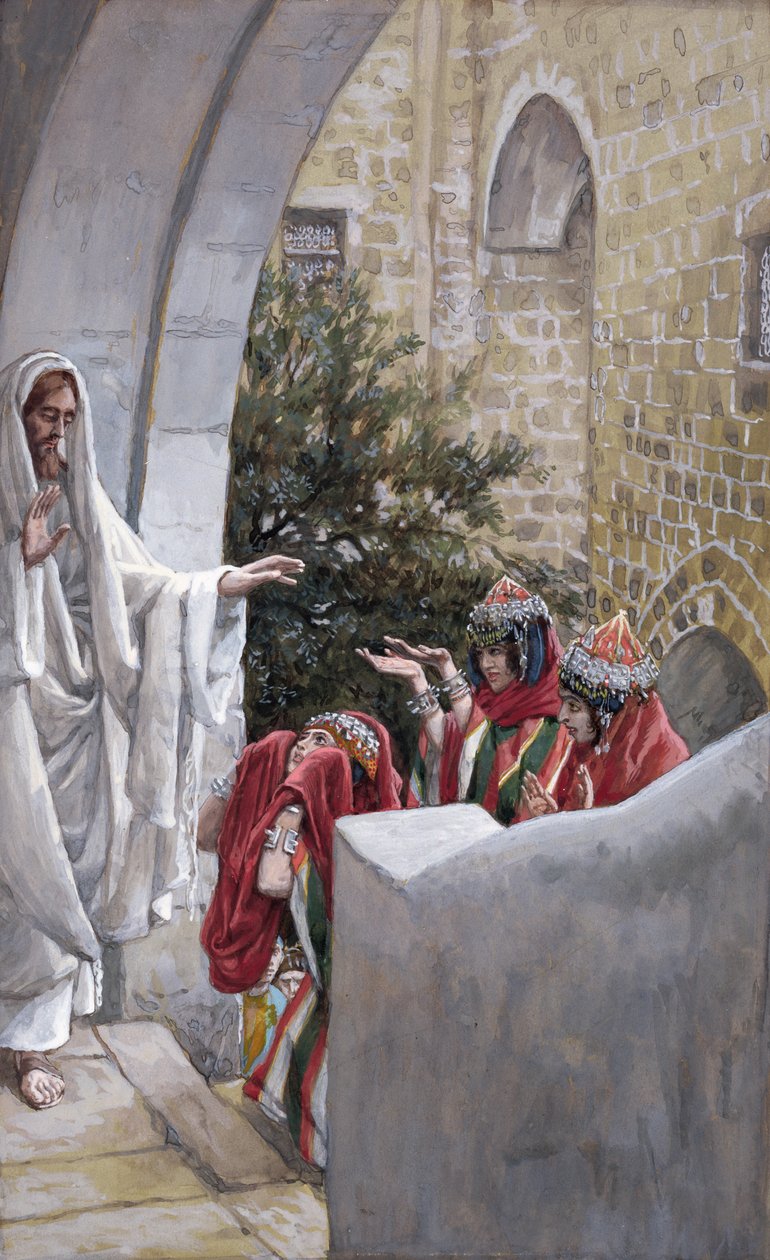 Healing of the Canaanite Daughter, illustration til The Life of Christ, c.1886-94 (wc & gouache på pap) af James Jacques Joseph Tissot