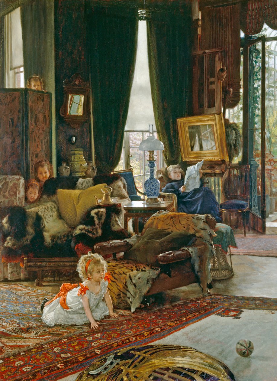 Hide and Seek, ca. 1887 (olie på træ) af James Jacques Joseph Tissot