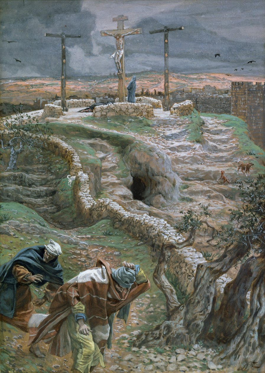 Jesus Alone on the Cross, illustration til The Life of Christ, ca. 1884-96 (wc & gouache på pap) af James Jacques Joseph Tissot