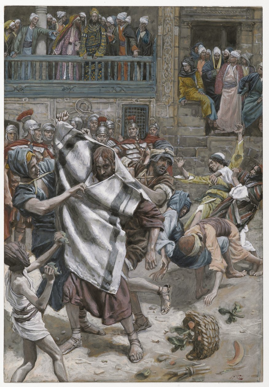Jesus Before Herodes, illustration fra The Life of Our Lord Jesus Christ, 1886-94 (wc over grafit på papir) af James Jacques Joseph Tissot