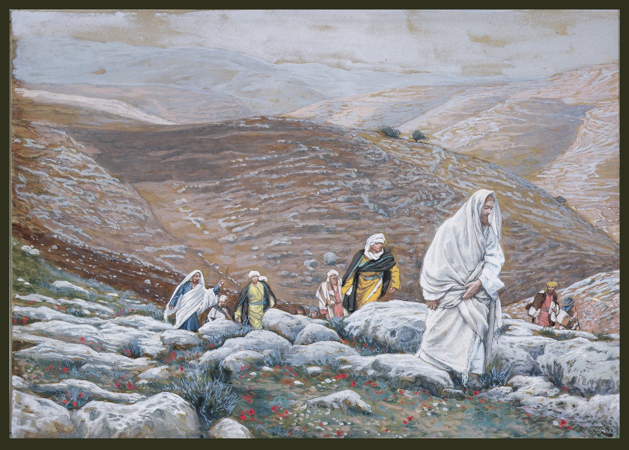 Jesus Goes Up into Jerusalem, illustration til The Life of Christ, ca. 1886-94 (wc & gouache på pap) af James Jacques Joseph Tissot