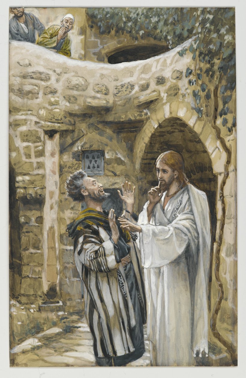 Jesus Heals a Mute Possessed Man, illustration fra The Life of Our Lord Jesu Christ (wc over grafit på papir) af James Jacques Joseph Tissot