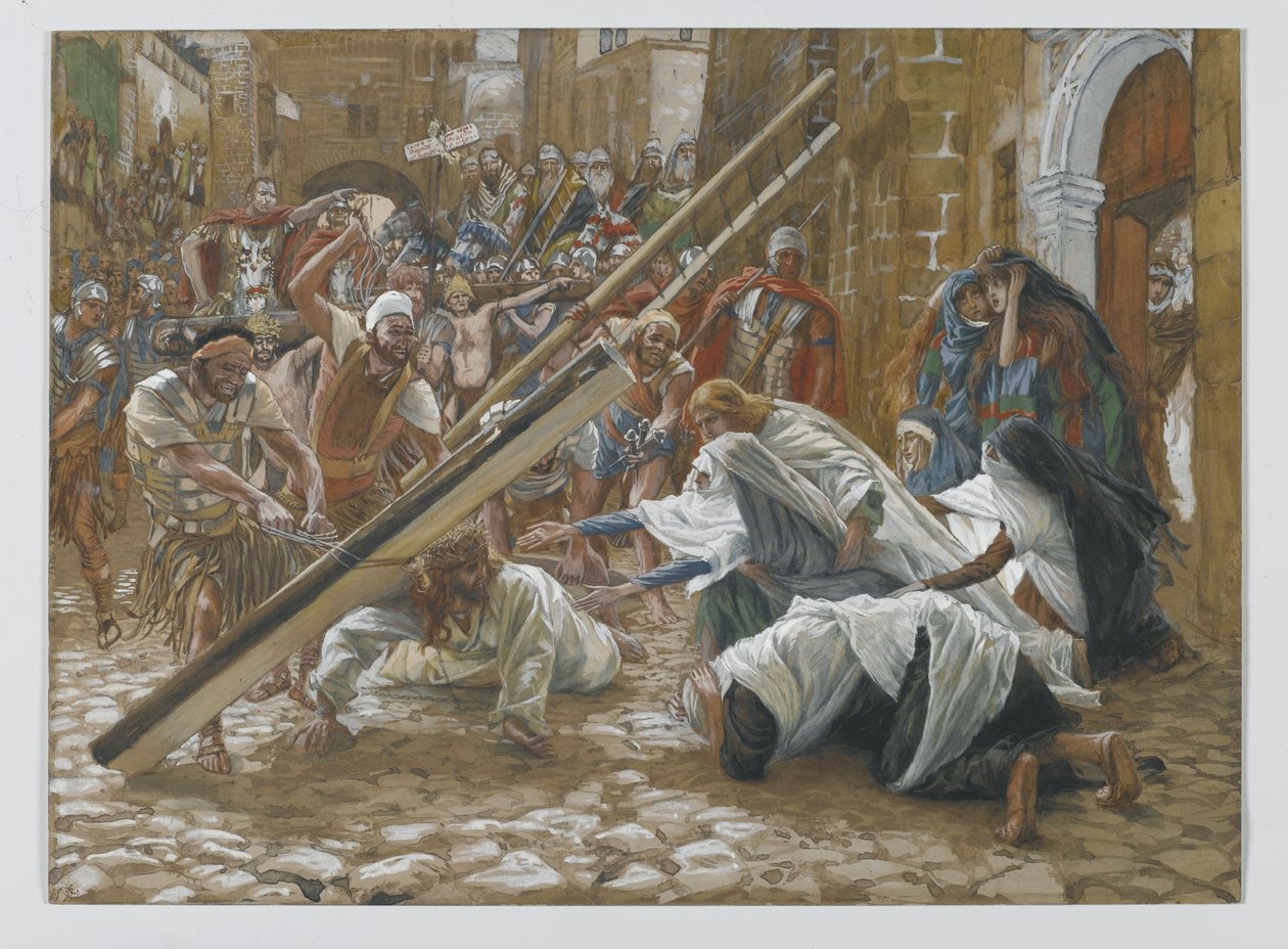 Jesus Meets His Mother, illustration fra The Life of Our Lord Jesus Christ, 1886-94 (wc over grafit på papir) af James Jacques Joseph Tissot