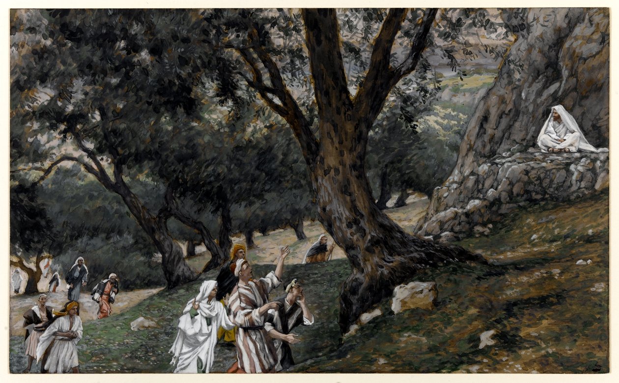 Jesus gik ud i et ørkensted, illustration til The Life of Christ, ca. 1884-96 (wc & gouache på pap) af James Jacques Joseph Tissot