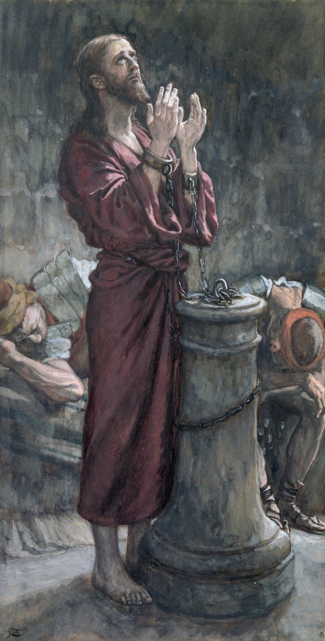 Jesus in Prison, illustration til The Life of Christ, ca. 1884-96 (wc & gouache på pap) af James Jacques Joseph Tissot