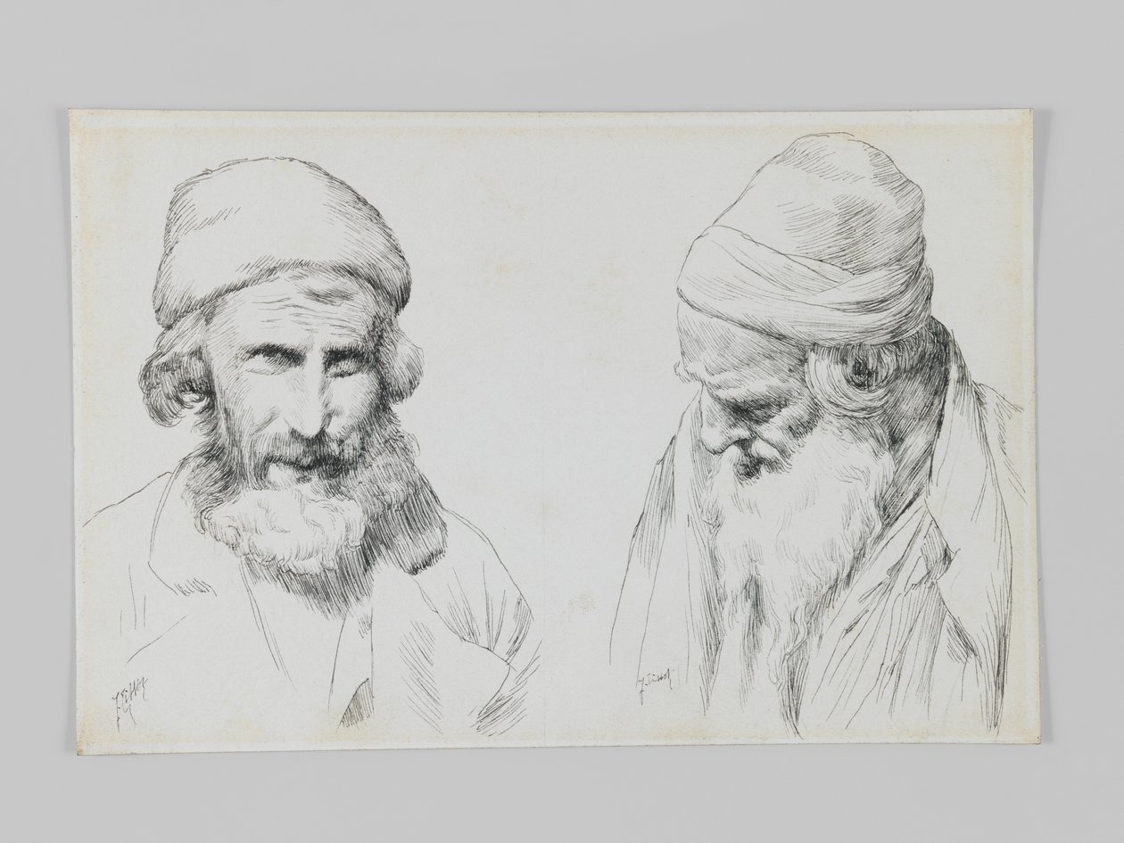Jøder og yemenitter, Jerusalem, illustration fra Vor Herre Jesu Kristi liv (pen og blæk på vævet papir) af James Jacques Joseph Tissot
