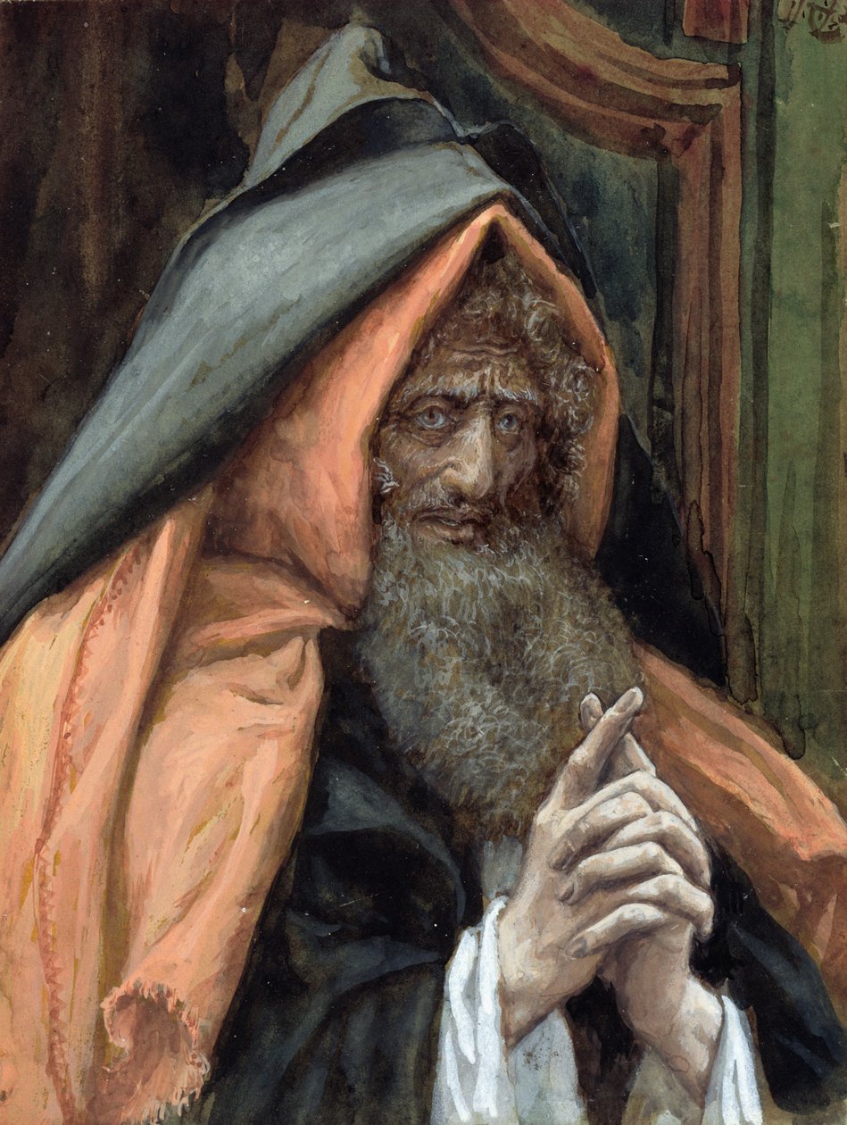 Joseph af Arimathea, illustration til The Life of Christ, ca. 1886-94 (wc & gouache på pap) af James Jacques Joseph Tissot