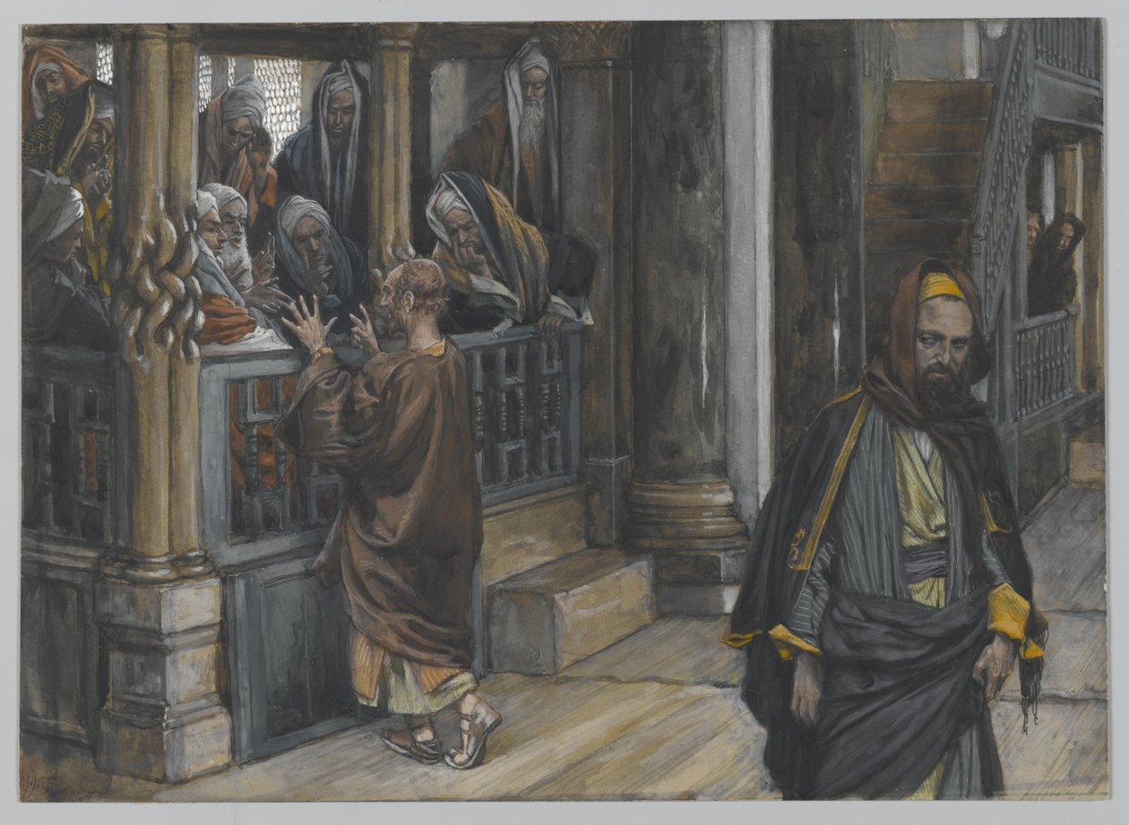 Judas går til Find jøderne, illustration fra Vor Herre Jesu Kristi liv, 1886-94 (wc over grafit på papir) af James Jacques Joseph Tissot
