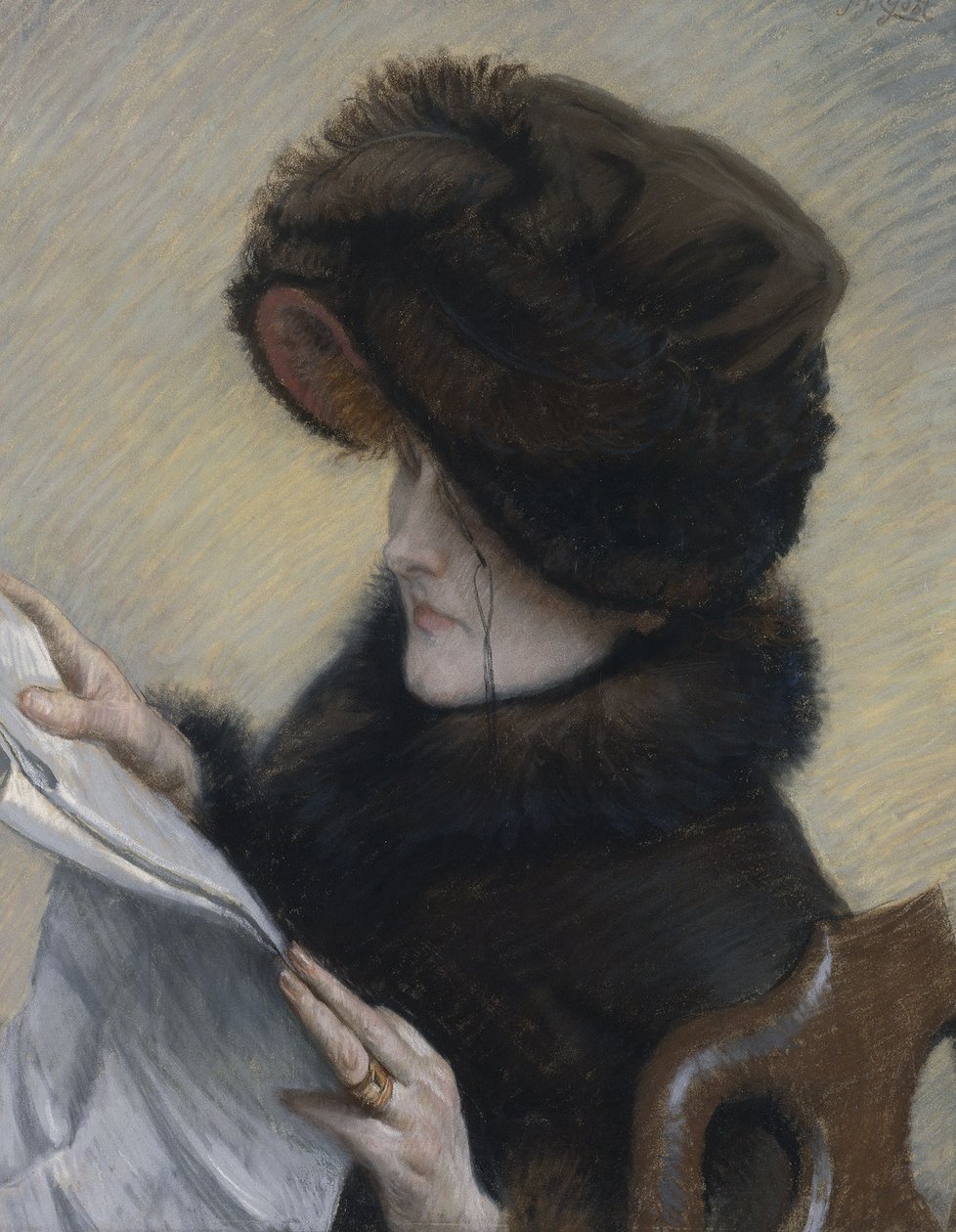 Læseren, ca. 1883 (pastel på papir lagt på lærred) af James Jacques Joseph Tissot