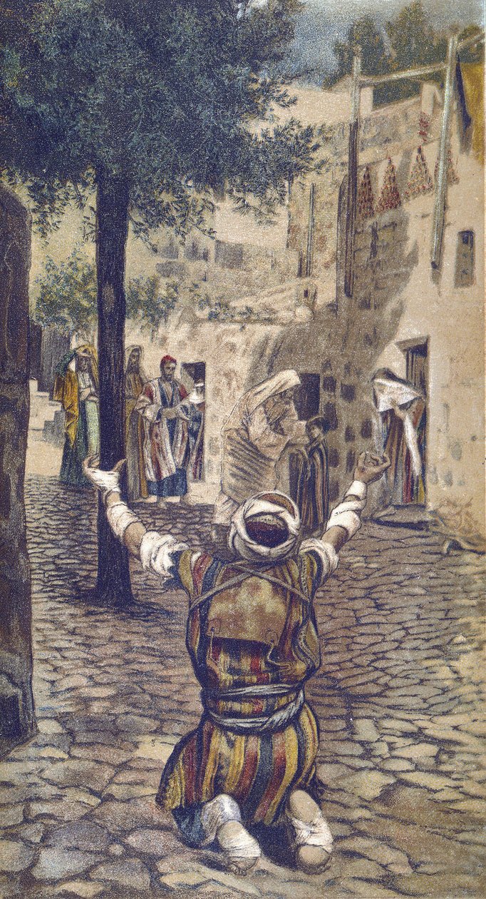 La guerison des lepers à Capharnaum - Healing of the Spedalske i Kapernaum - fra "" The Life of Our Lord Jesus Christ"" - 1899 af James Tissot - La vie de notre seigneur Jesus Christ, af Jacques Joseph (Jacques Joseph) Tissot dit James Tissot (1836-1902) af James Jacques Joseph Tissot