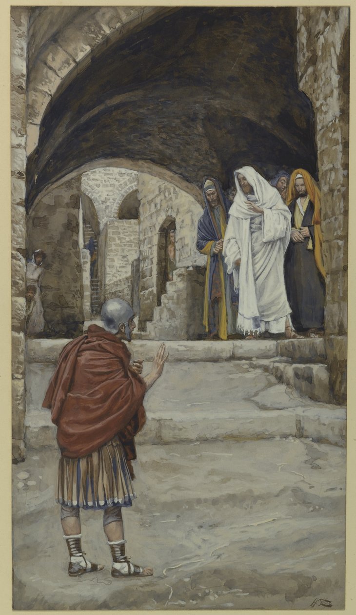 Herre, jeg er ikke værdig, illustration fra Vor Herre Jesu Kristi liv (wc over grafit på papir) af James Jacques Joseph Tissot
