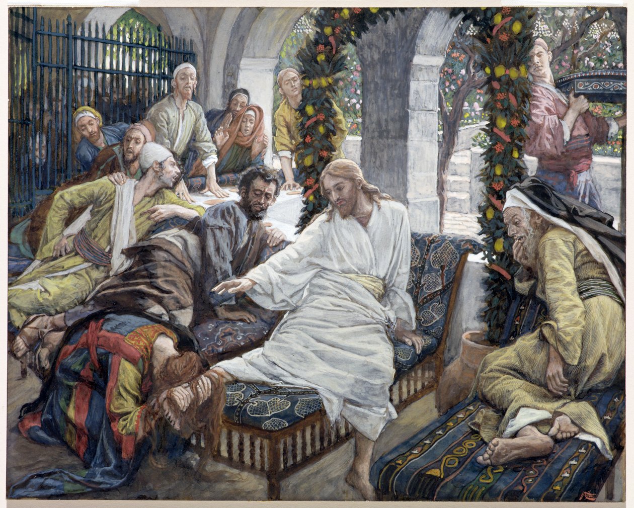 Mary Magdalenes Æske med meget dyrebar salve, illustration til The Life of Christ, ca. 1886-96 (gouache på pap) af James Jacques Joseph Tissot