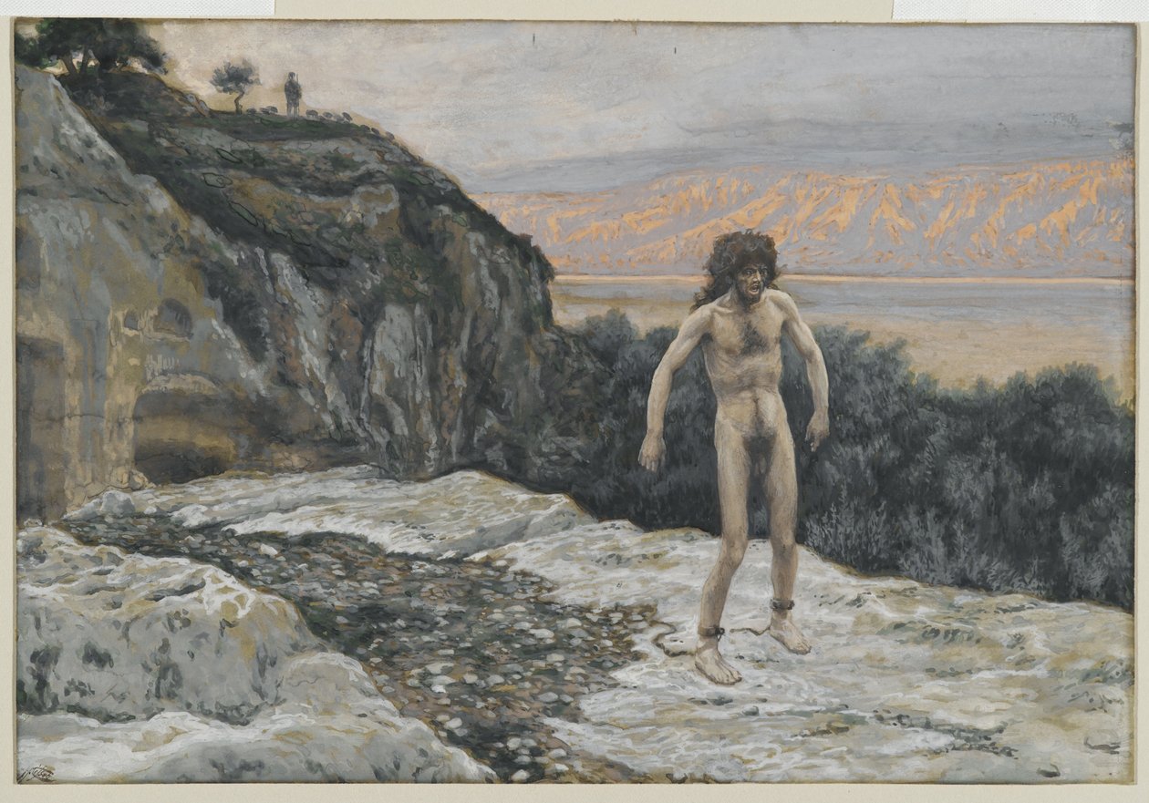 My Name is Legion, illustration fra Vor Herre Jesu Kristi liv (wc over grafit på papir) af James Jacques Joseph Tissot