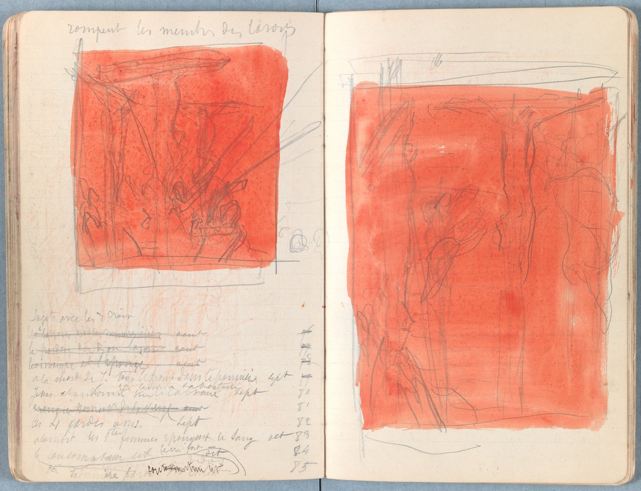 Sider fra et album med Sketches for The Life of Our Lord Jesus Christ, slutningen af 1880