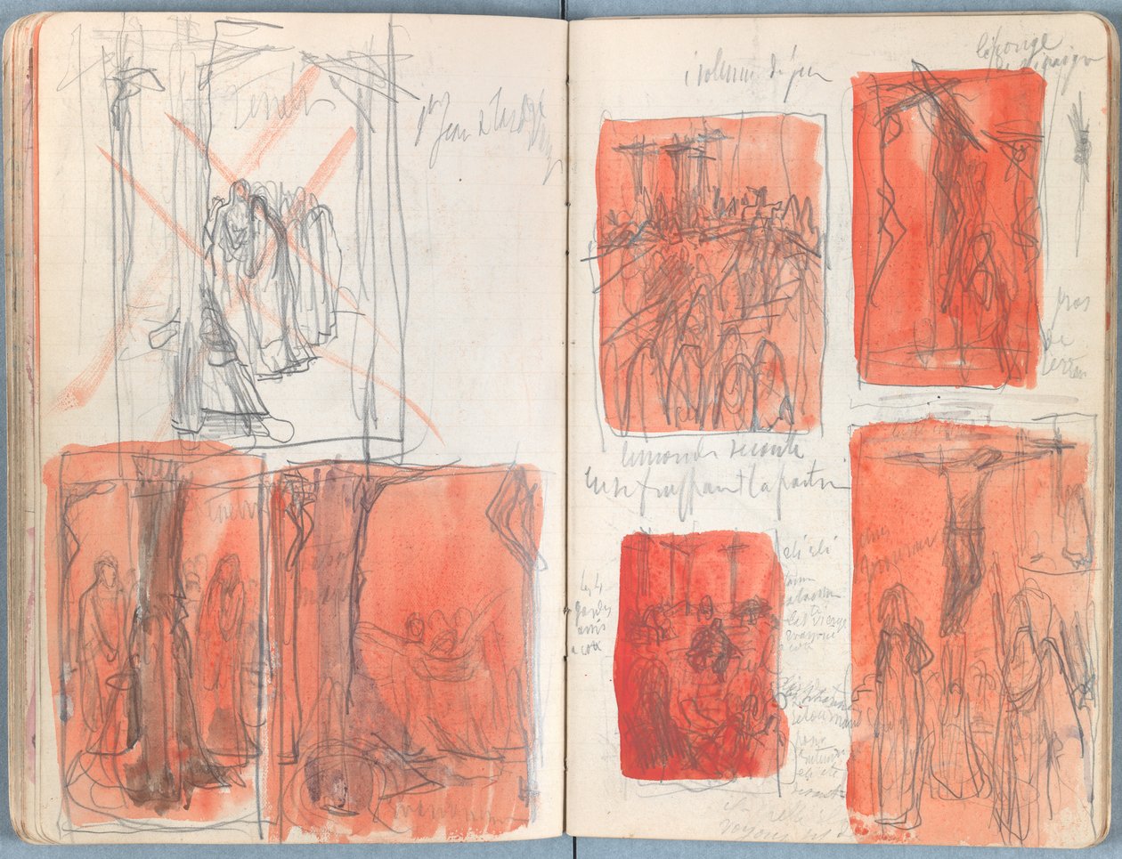 Sider fra et album med Sketches for The Life of Our Lord Jesus Christ, slutningen af 1880