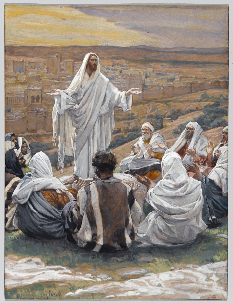 Pater Noster - The Lords Prayer, illustration til The Life of Christ, ca. 1886-94 (wc & gouache på pap) af James Jacques Joseph Tissot