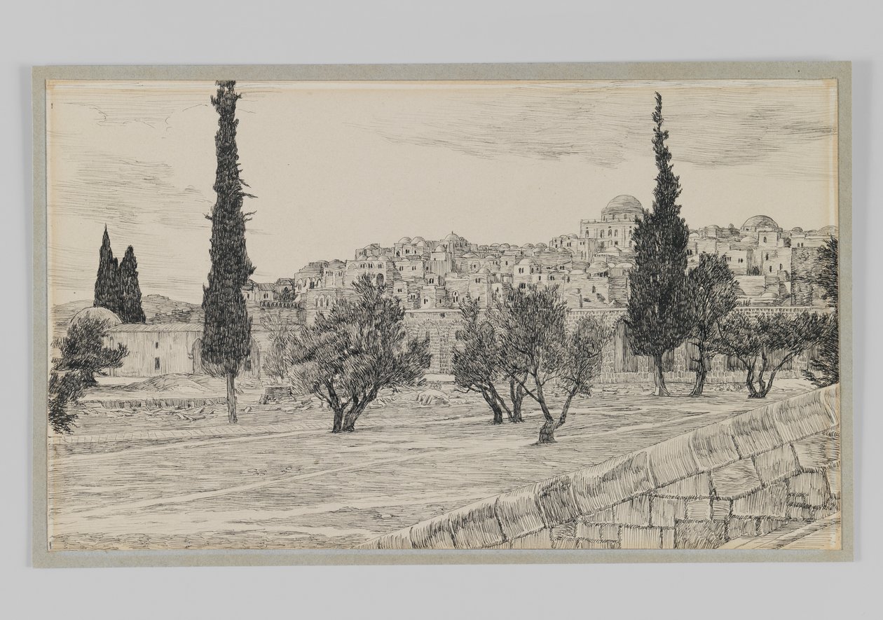 Place of the Gentiles Court, Haram, illustration fra The Life of Our Lord Jesu Christ (blæk på papir) af James Jacques Joseph Tissot