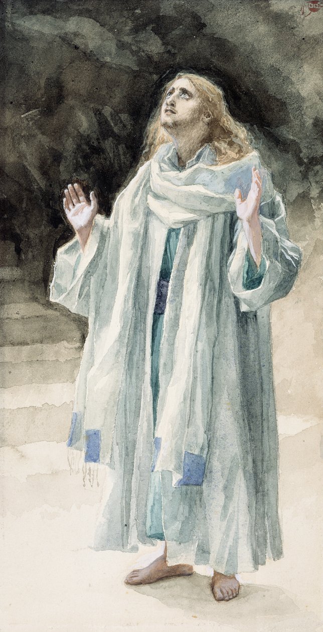 Sankt Johannes evangelisten, illustration til Kristi liv, ca. 1886-94 (wc & gouache på pap) af James Jacques Joseph Tissot