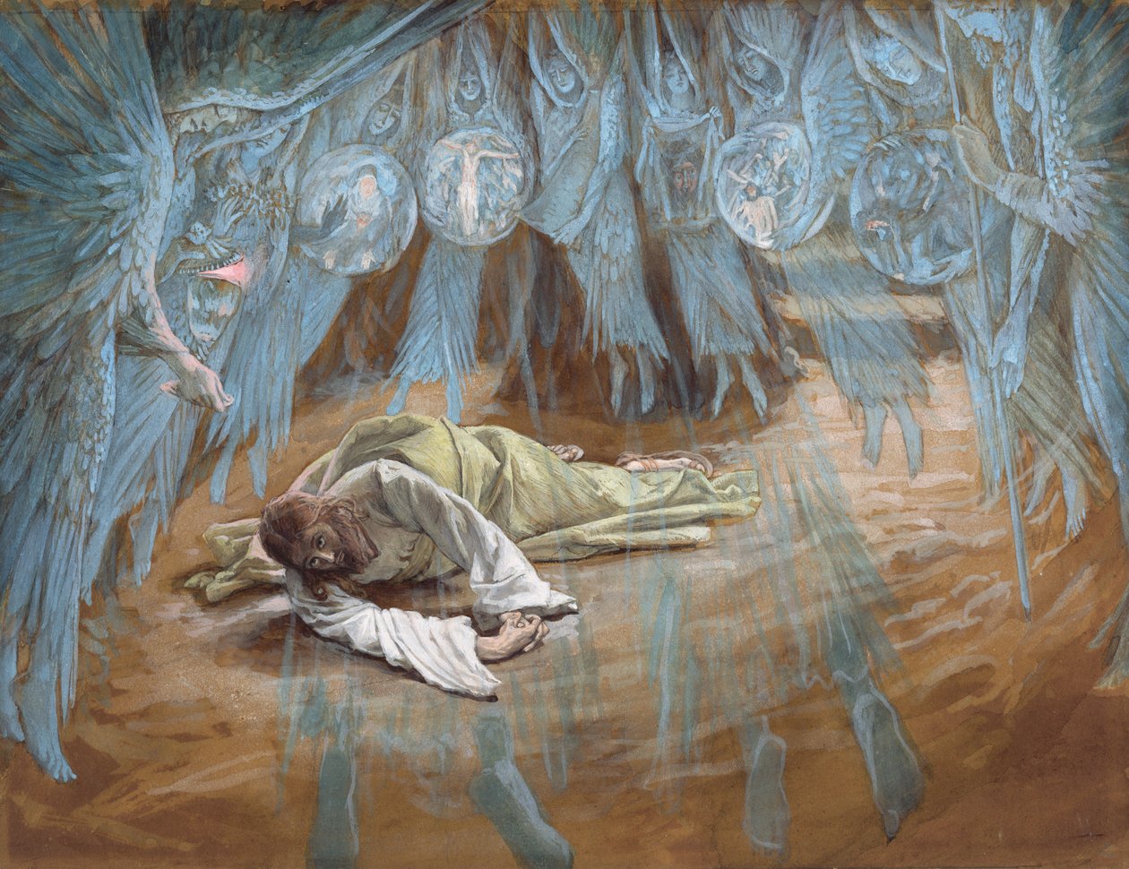 The Agony in the Garden, illustration til The Life of Christ, ca. 1886-94 (wc & gouache på pap) af James Jacques Joseph Tissot
