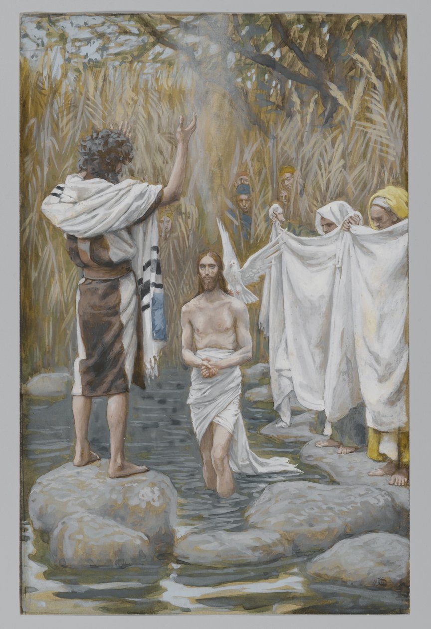 Jesu dåb, illustration fra Vor Herre Jesu Kristi liv (wc over grafit på papir) af James Jacques Joseph Tissot