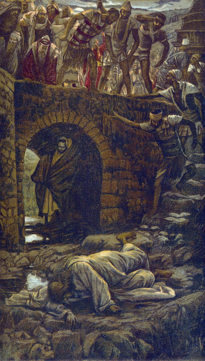 The Bridge over the Brook Kedron - fra "" The Life of Our Lord Jesus Christ" - 1899 af James Tissot - La vie de notre seigneur Jesus Christ, af Jacques Joseph (Jacques-Joseph) Tissot dit James Tissot (1836-1902) af James Jacques Joseph Tissot