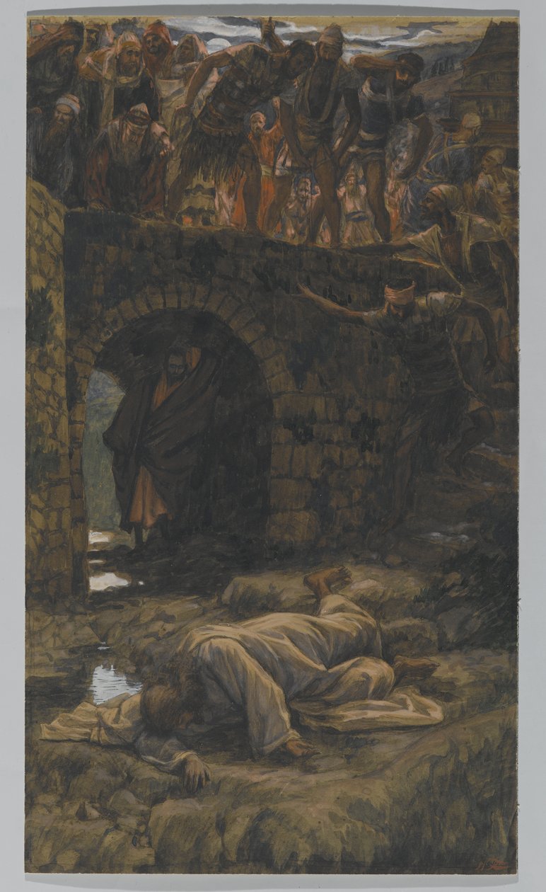 Kedrons Bæk. He Shall Drink of the Brook on the Way, illustration til The Life of Christ, ca. 1886-94 (wc & gouache på pap) af James Jacques Joseph Tissot