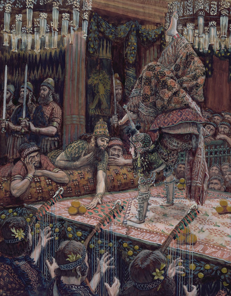 The Daughter of Herodias Dancing, illustration til The Life of Christ, ca. 1886-94 (wc & gouache på pap) af James Jacques Joseph Tissot