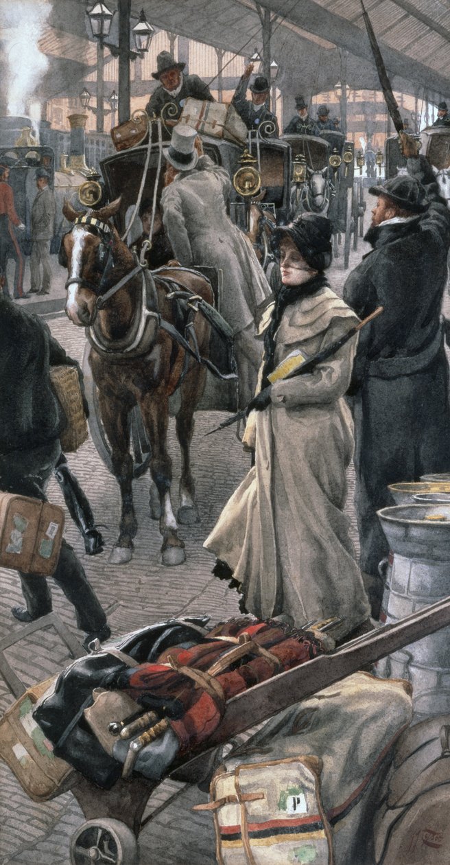 The Departure Platform, Victoria Station (blyant og akvarel) af James Jacques Joseph Tissot