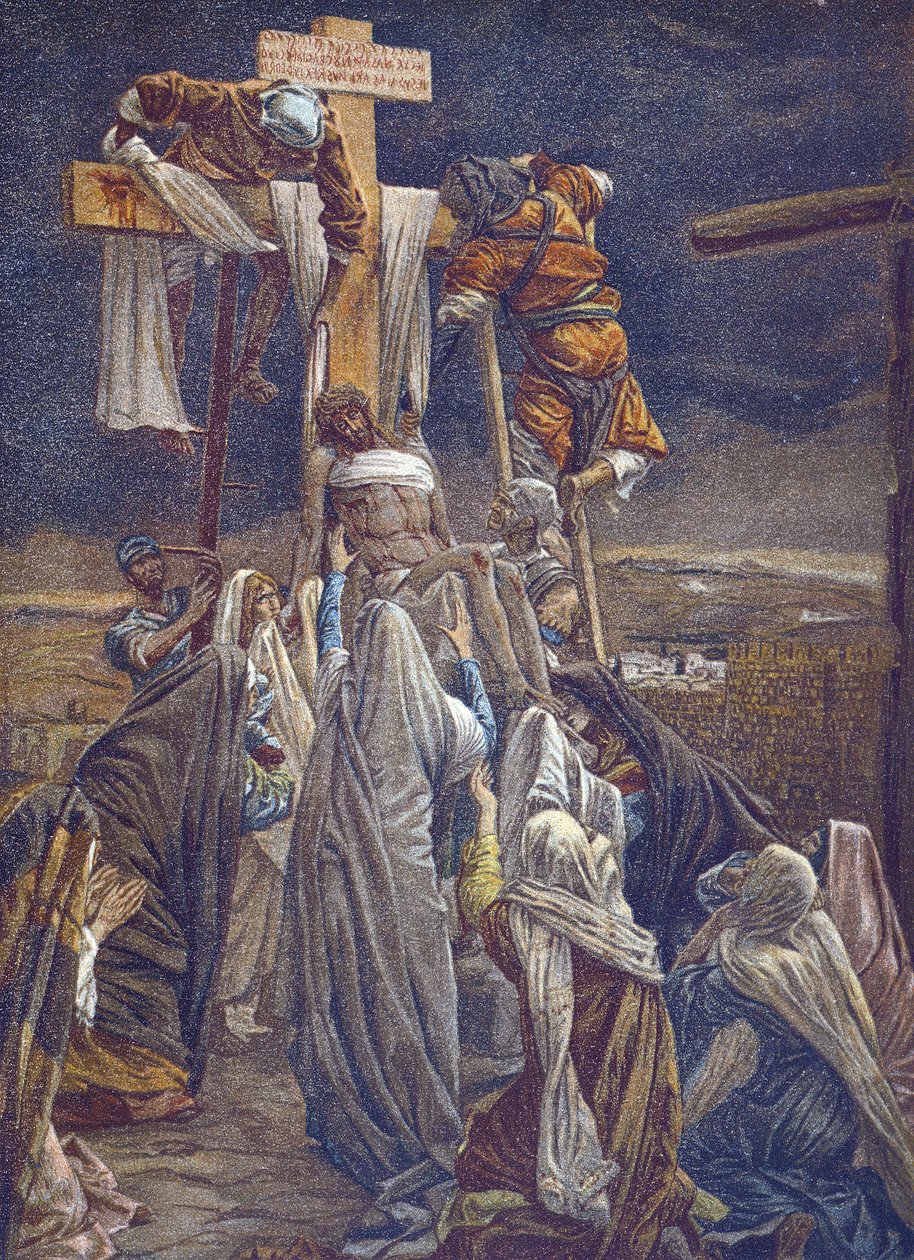 The Descent of the Cross - The Descent from the Cross - fra "" The Life of Our Lord Jesus Christ"" - 1899 af James Tissot - La vie de notre seigneur Jesus Christ, af Jacques Joseph (Jacques-Joseph) Tissot dit James Tissot (1836-1902) af James Jacques Joseph Tissot