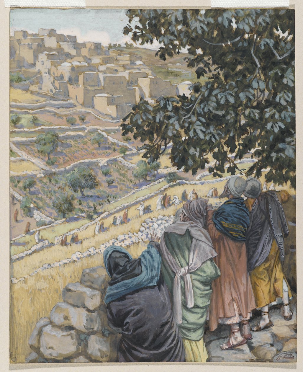 Disciplene spiser hvede, illustration fra Vor Herre Jesu Kristi liv (wc over grafit på papir) af James Jacques Joseph Tissot