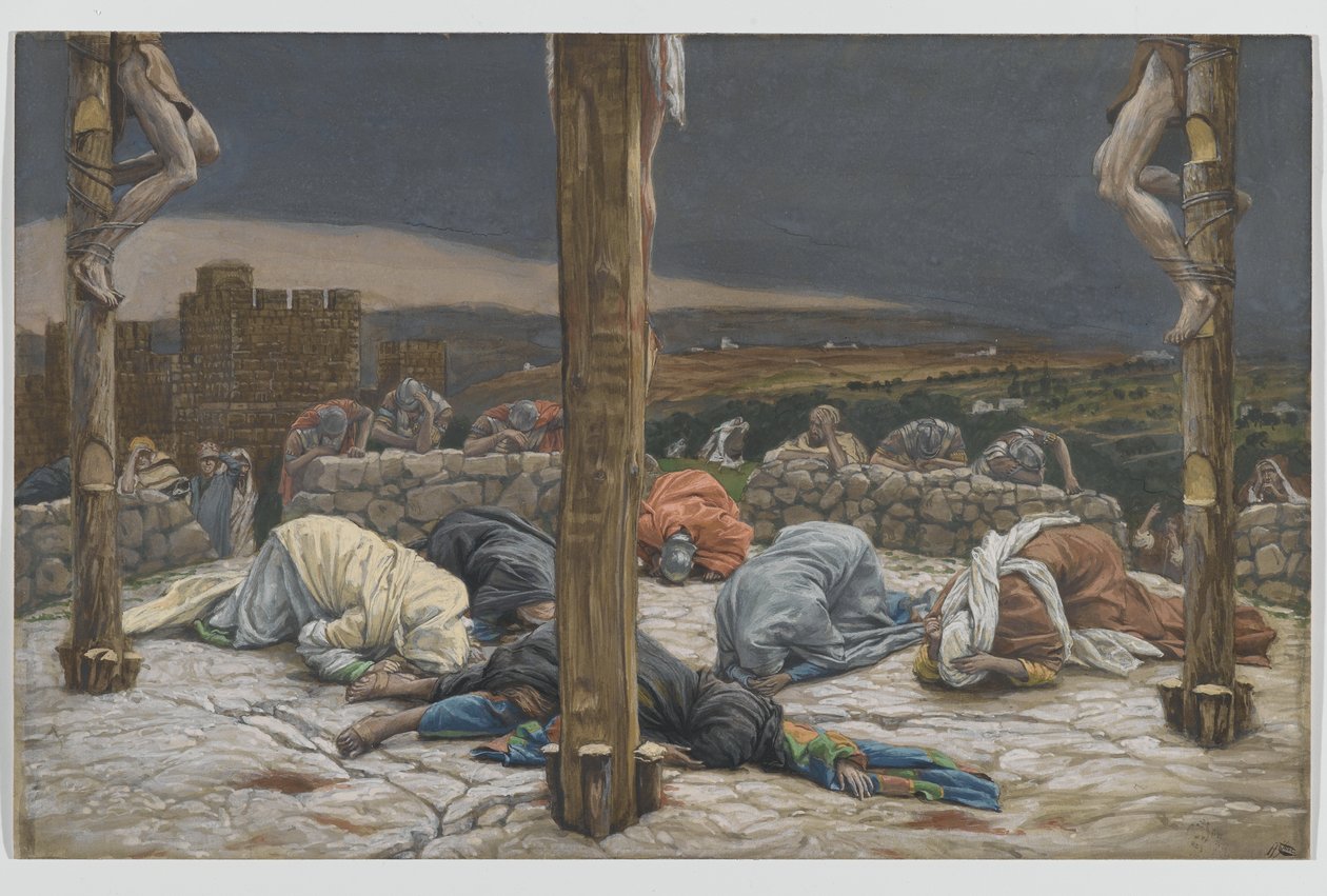 Jordskælvet, illustration fra Vor Herre Jesu Kristi liv, 1886-94 (wc over grafit på papir) af James Jacques Joseph Tissot
