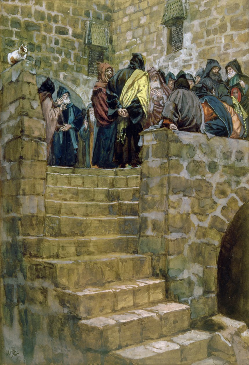 The Evil Counsel of Caiaphas, illustration til The Life of Christ, ca. 1886-96 (gouache på pap) af James Jacques Joseph Tissot
