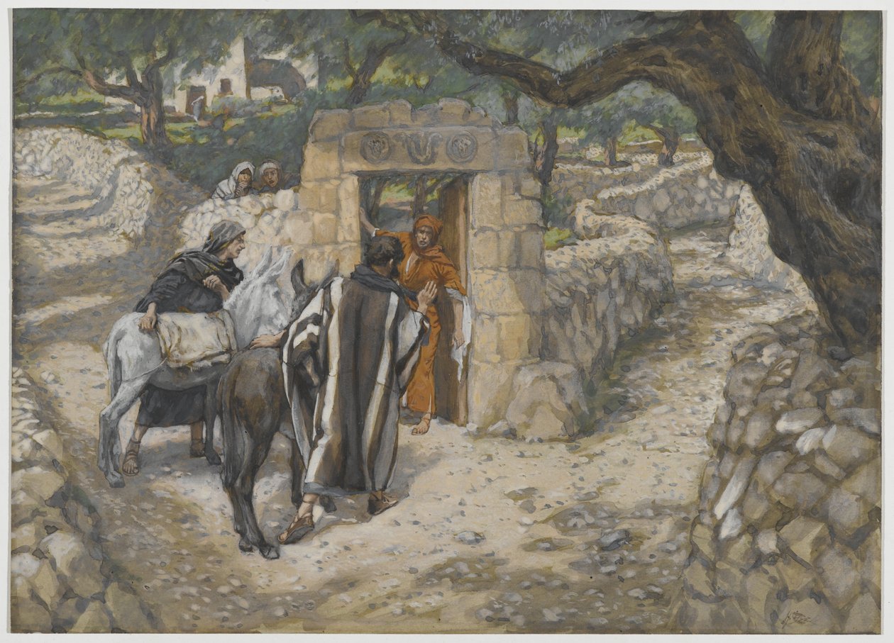 The Fal of Bethpage, illustration fra The Life of Our Lord Jesus Christ, 1886-94 (wc over grafit på papir) af James Jacques Joseph Tissot